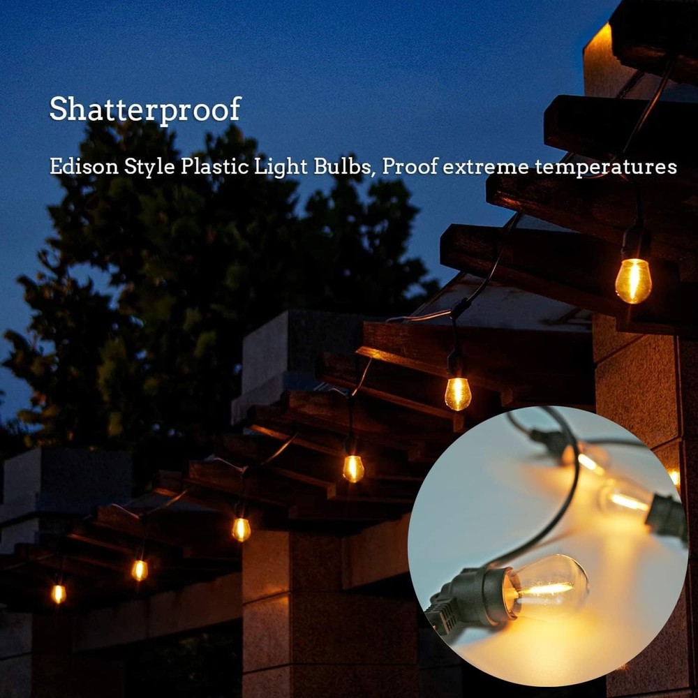 Waterproof S14 LED Light Bulbs Outdoor String Lights Replacement E26 Base 15Pack