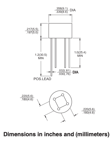 W005M 50 Volt 1.5 Amp Bridge Rectifier Quantity 10
