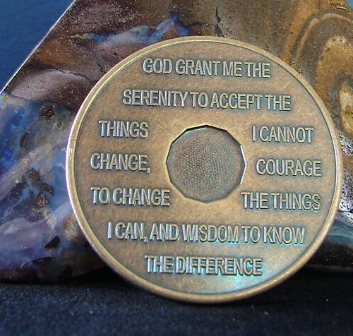 Alcoholics Anonymous AA 1 Month Bronze Medallion Token Chip Sobriety Sober
