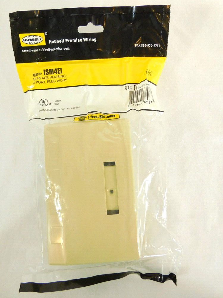 4-Port Surface Mount Box ISM4EI Hubbell Keystone Fit - Ivory