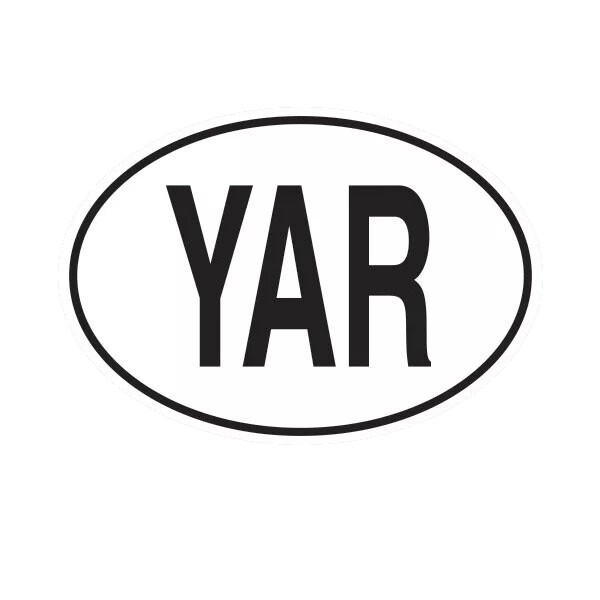 YAR Yemen Country Code Oval Sticker Decal