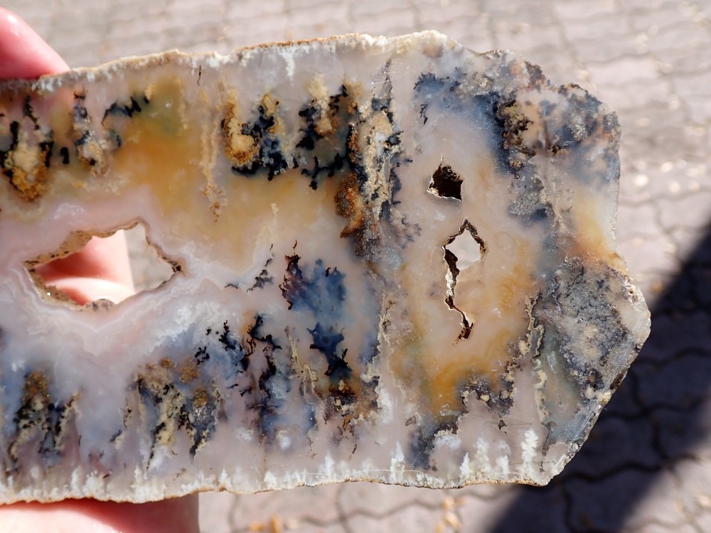 GRAVEYARD POINT PLUME AGATE BODACIOUS SLAB 367.5g 10x4"