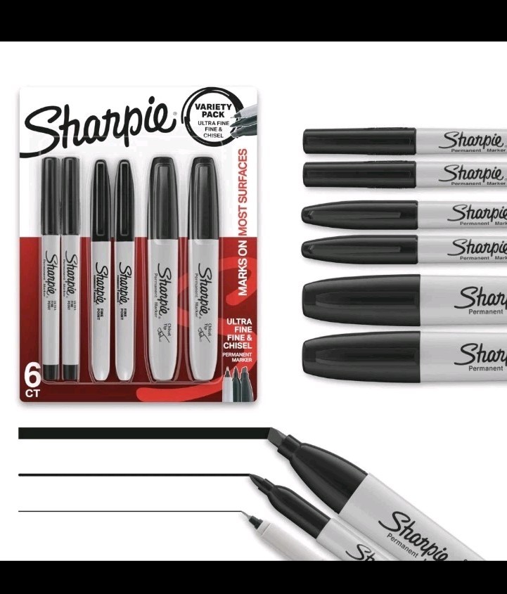 Permanent Markers Variety Pack, Includes Chisel, Fine, and Ultra-Fine Tips, M...