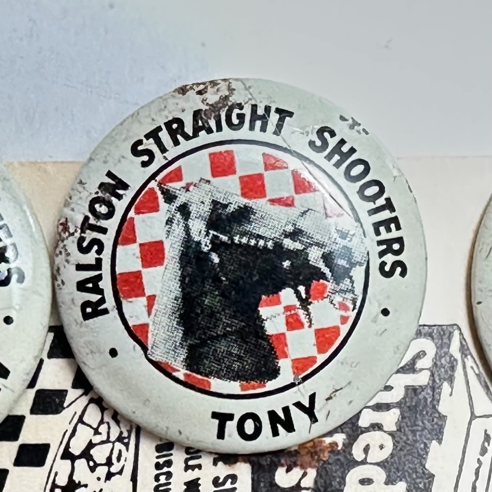 1946 Ralston Cereal, TOM MIX Straight Shooters Decoder Pins + Instructions Cover
