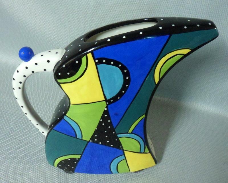 Circular Motion Britto Romero ? Style Art Pottery Pitcher