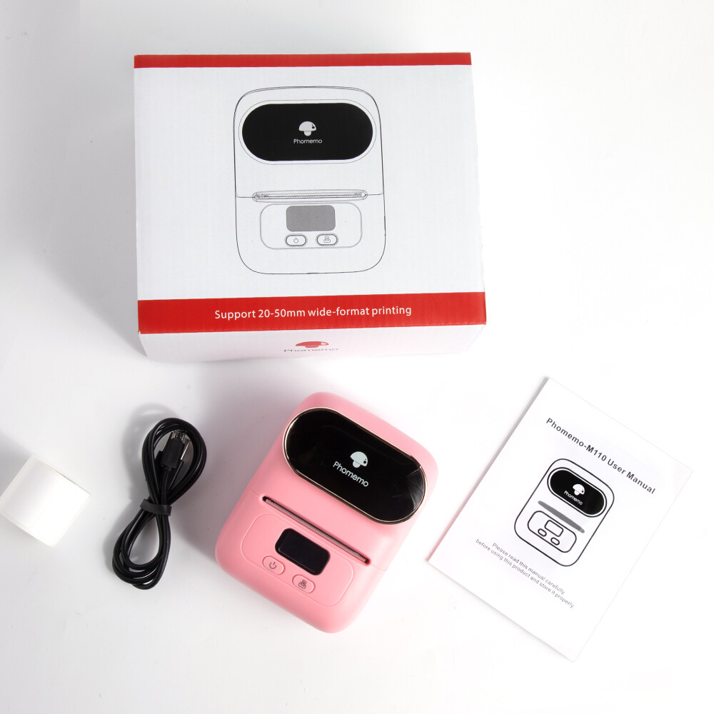 Portable Barcode Printer Wireless Pocket Thermal Printer Label Receipt Printer