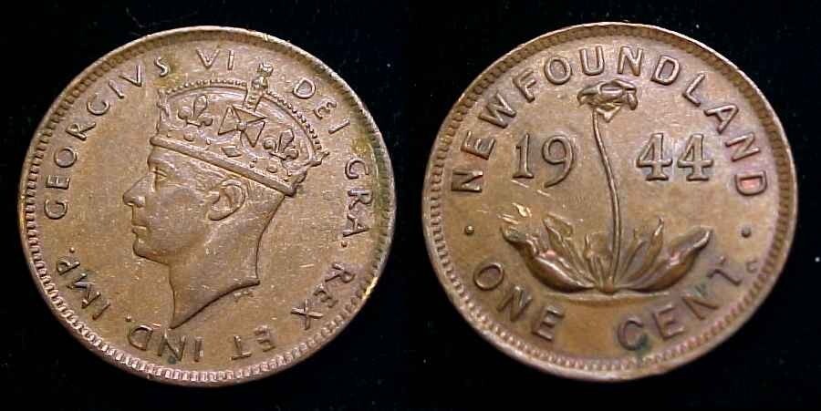 NEWFOUNDLAND 1944 C One Cent XF+