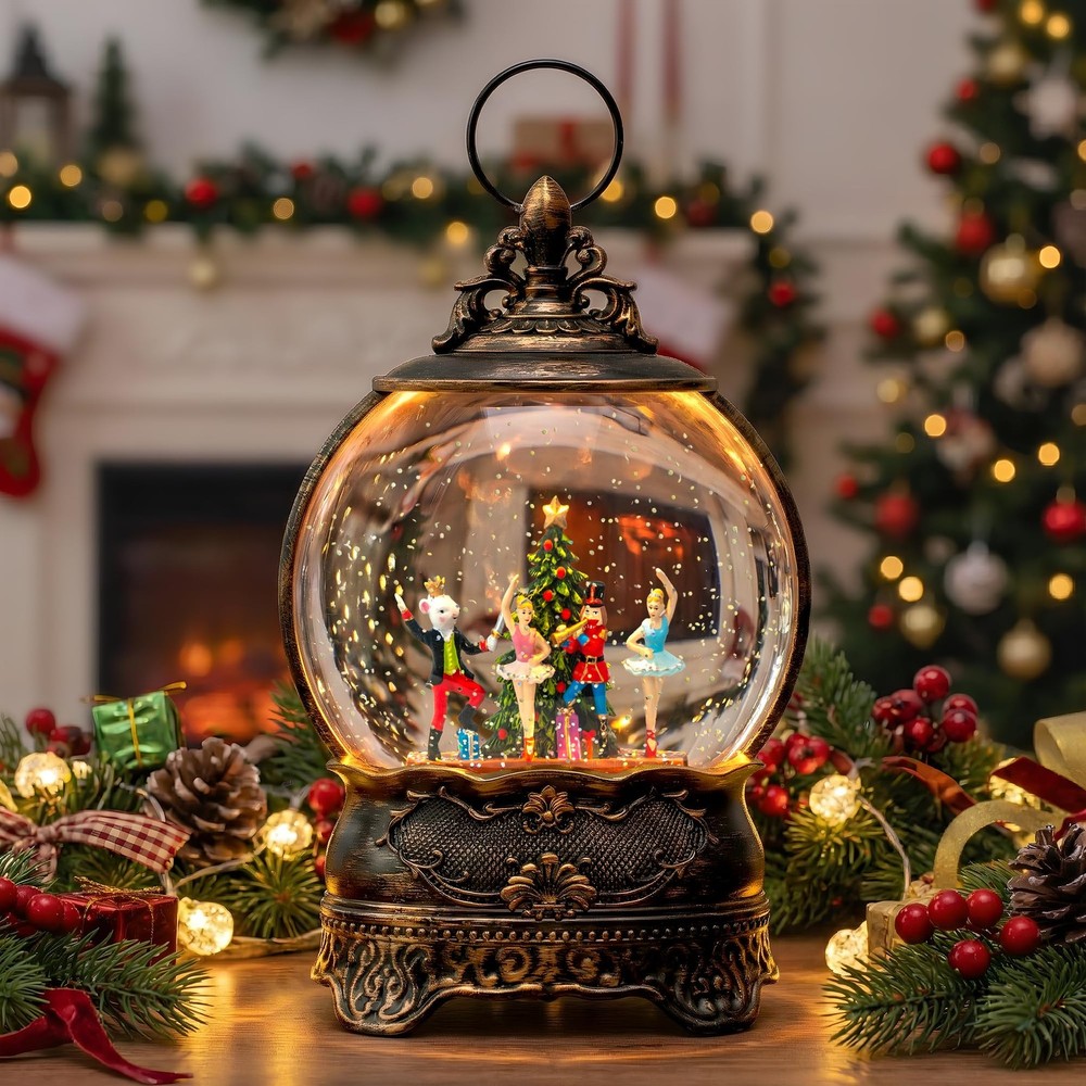 Christmas Snow Globe Lantern, Clara Nutcracker and Mouse King Christmas Tree