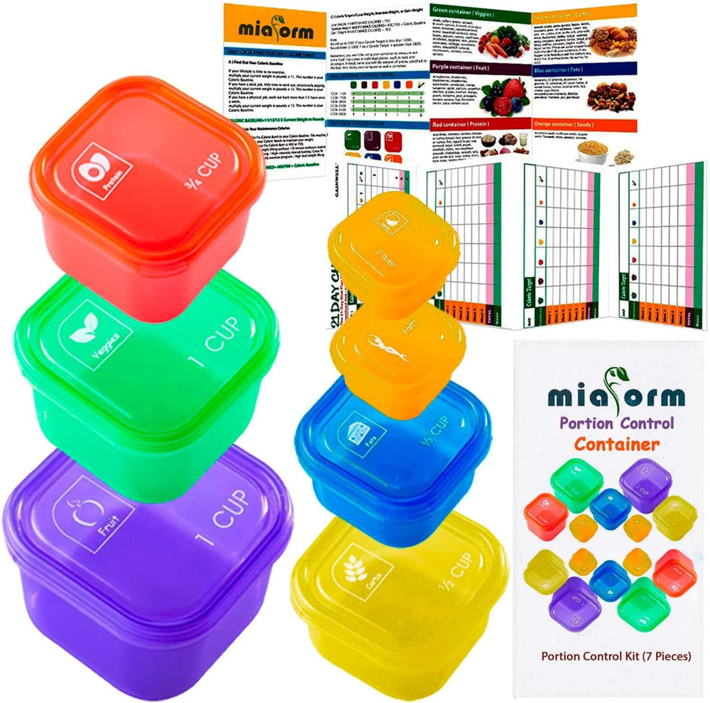 Portion Control Container and Food Plan - 21 Day Portion Control Container Kit f
