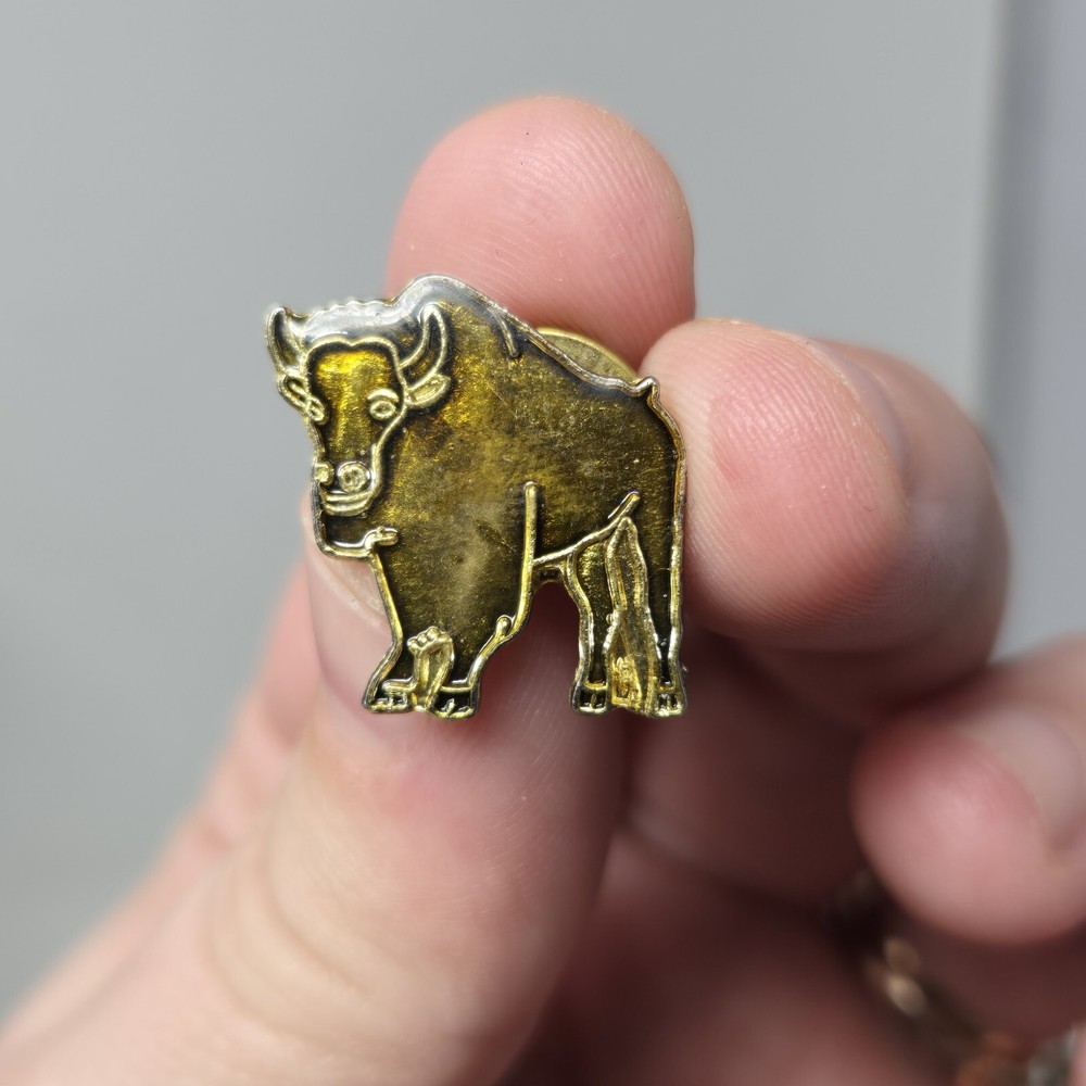 Vintage Bull Enamel Pin Hat Lapel