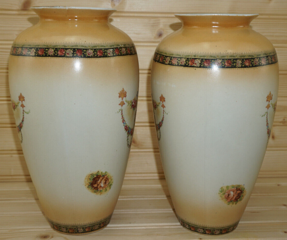 Roses Vases (2) 10 3/4" Tall (B23)