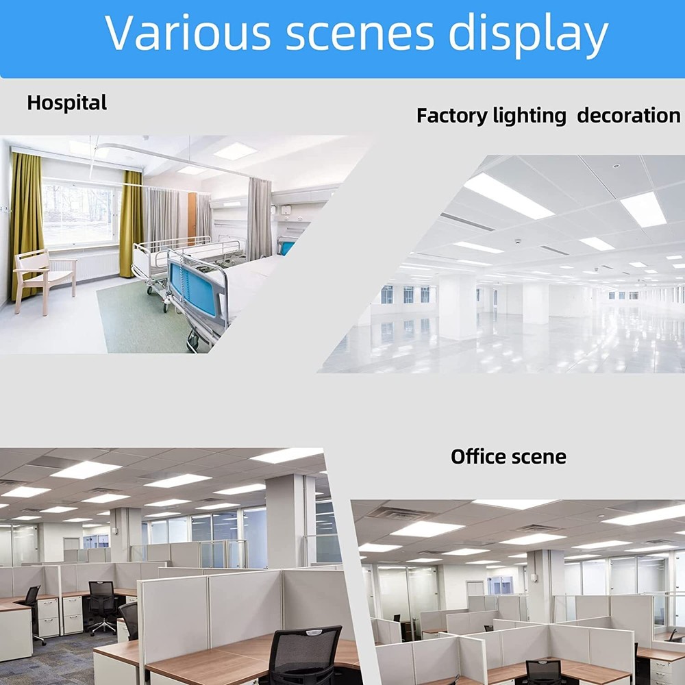2x4Ft LED Panel Troffer Edge-Lit Flat (4 Pack) 75 Watt,7800LM Drop Ceiling Light