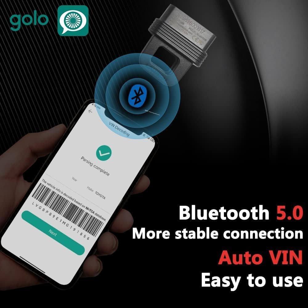 OBD2 II Scanner Bluetooth 5.0 Diagnostic Tool Full Scan SRS ABS foriOS & Android