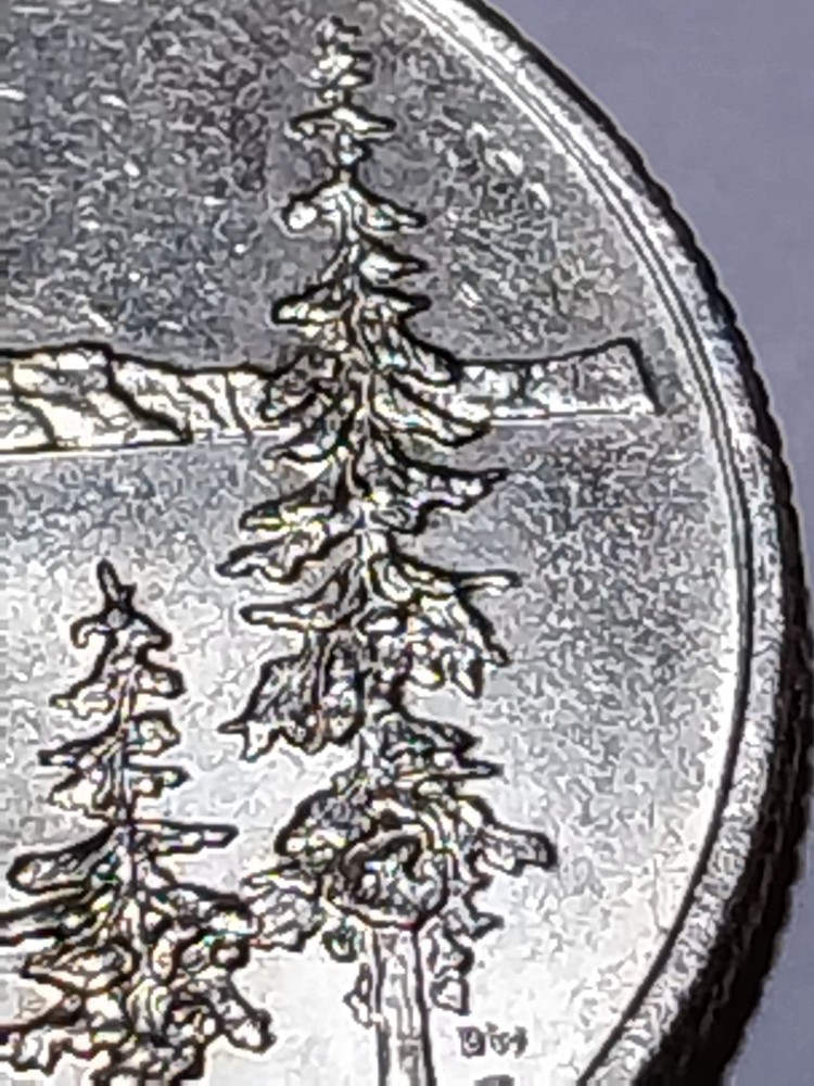 2005 P Error State Quarter. Obv. Die Chips. Oregon.