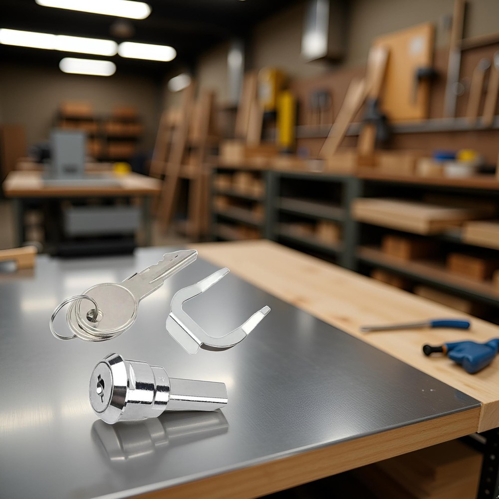 A Set Silver Universal Stainless Toolbox Lock, Lock Iron Cabinet 2