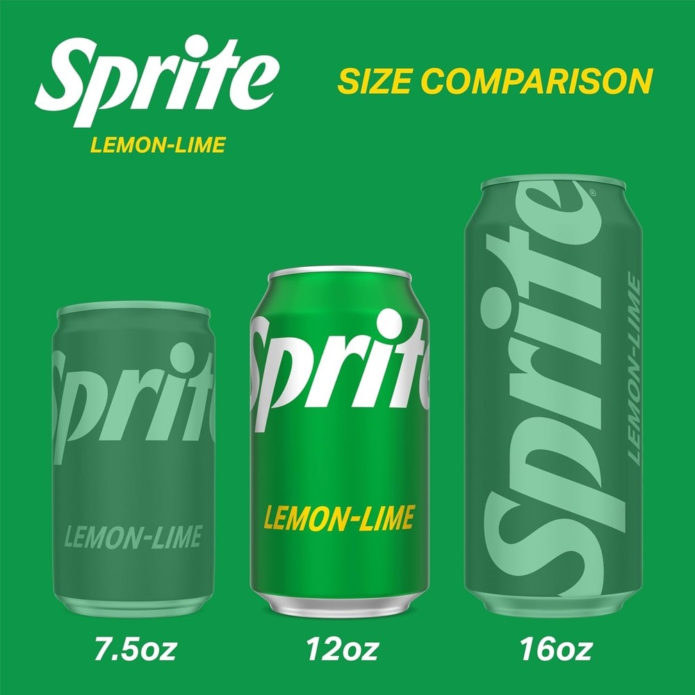 Sprite Lemon Lime Soda Soft Drinks, 12 fl oz, 12 Pack,Cans