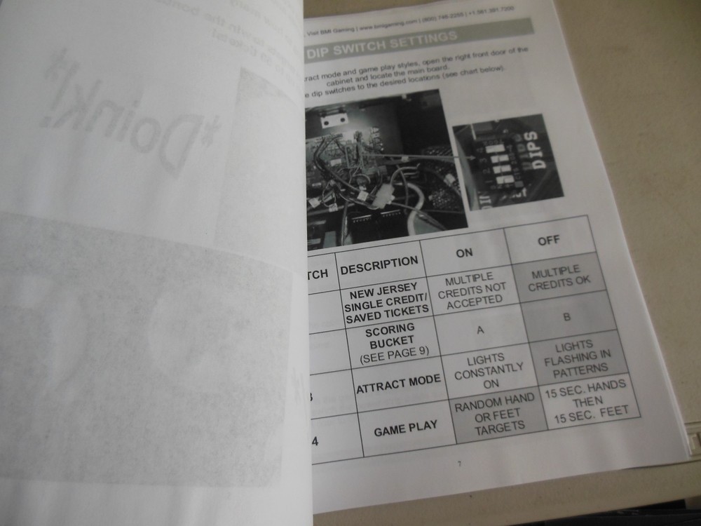 BOINK vintage arcade game owners manual