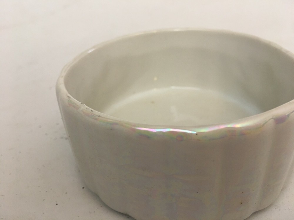 White Pearlescent 3.5in Candy Dish Bowl Ceramic glossy Kitchenware