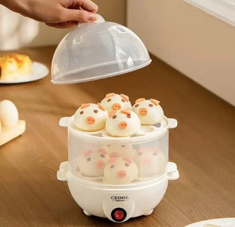 🥚 Double Layer Egg Cooker & Multi-Function Food Steamer 🥦