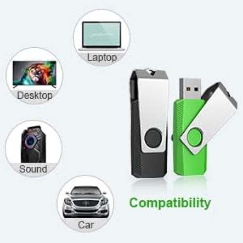 5 Pack 32GB Flash Drive USB 2.0 Memory Stick Multi Color