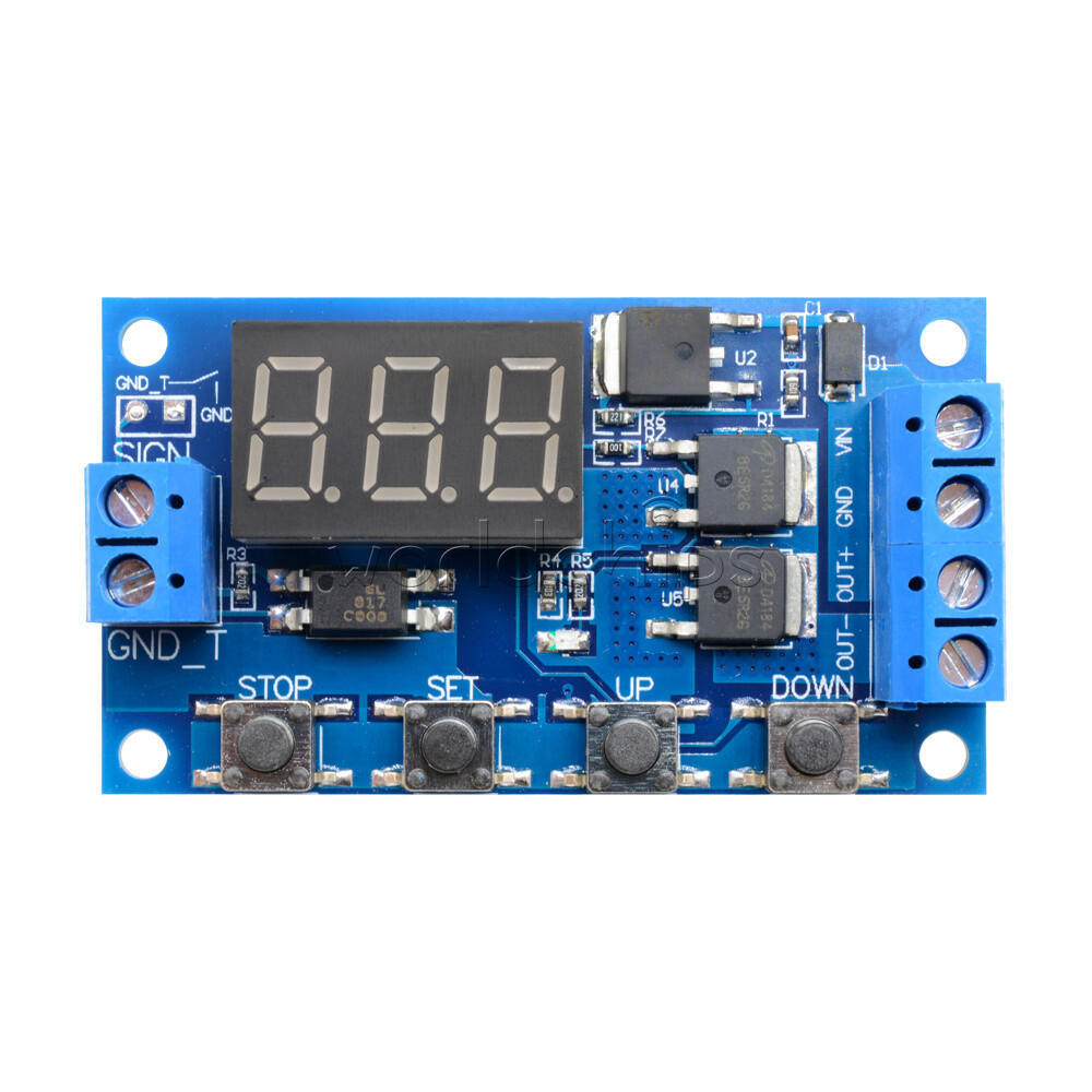 12V/24V Digital Tube Dual MOS Trigger Cycle Timer Delay Controller Control Board