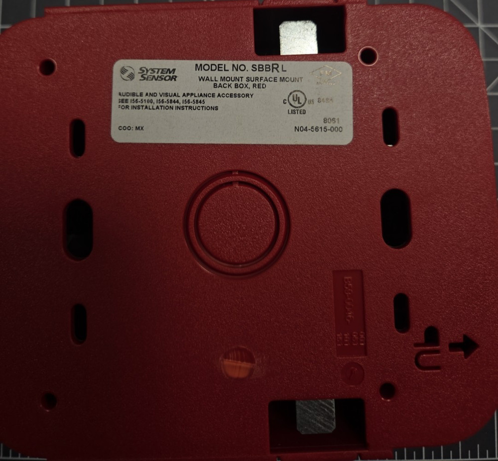 System Sensor SBBRL L-Series Wall Surface Mount Back Box Red