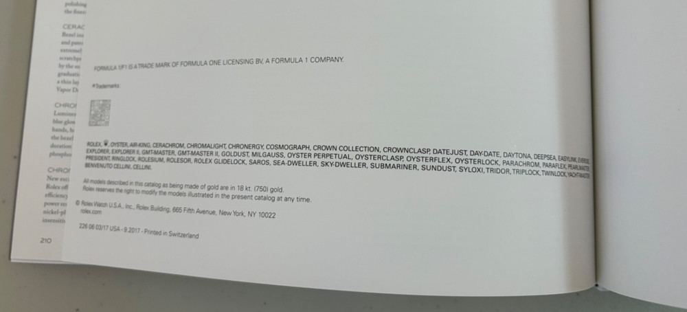 Rolex Watch Catalog Hardcover 2017