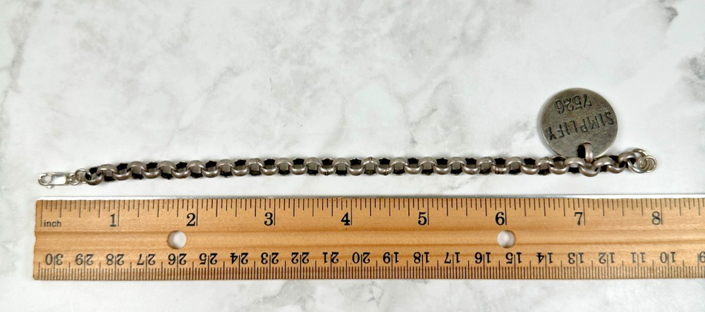 Simplify 7526 Charm on a Silver Tone Big Link Bracelet - 8"
