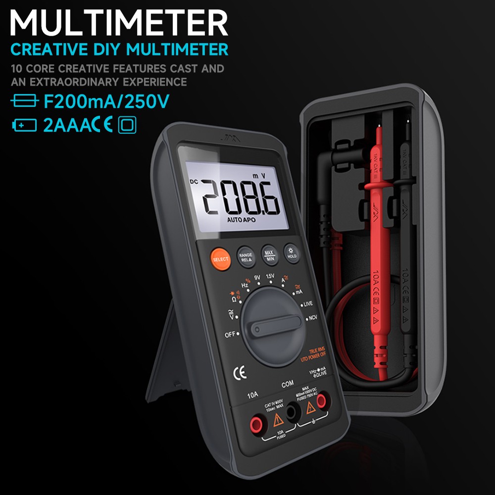 Digital Multimeter Tester with DC/AC Voltmeter; Measures Voltage 6000 Counts