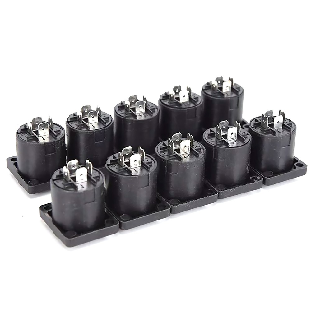 10Pcs Speakon 4 Pin Female Jack Compatible Audio Cable Panel Socket Connectors