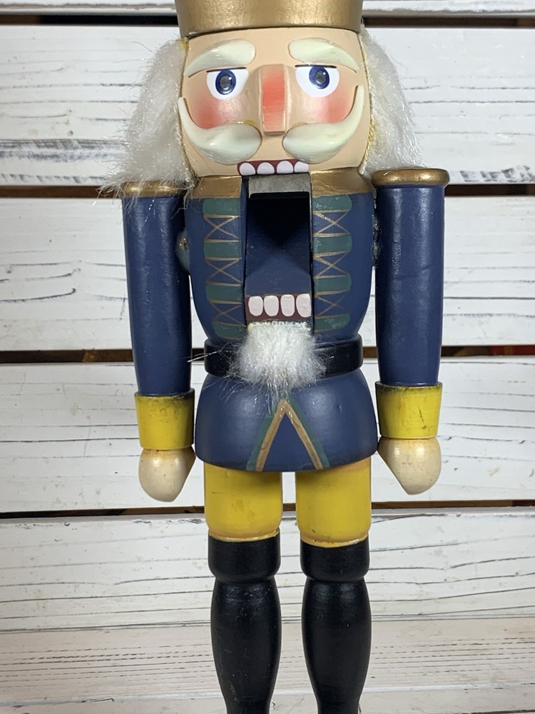 German nutcracker King Yellow-blue, height 12”