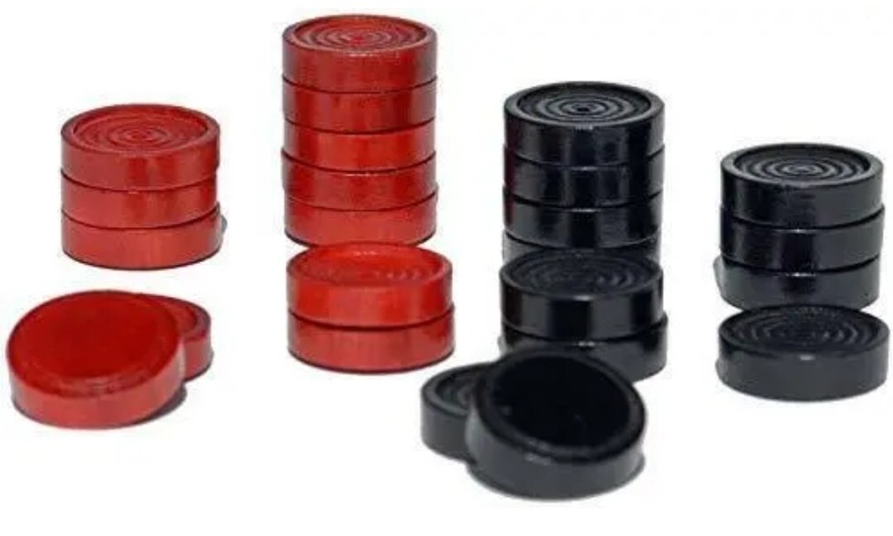 WE Games Wood Checkers with Stackable Ridge - Red/Black