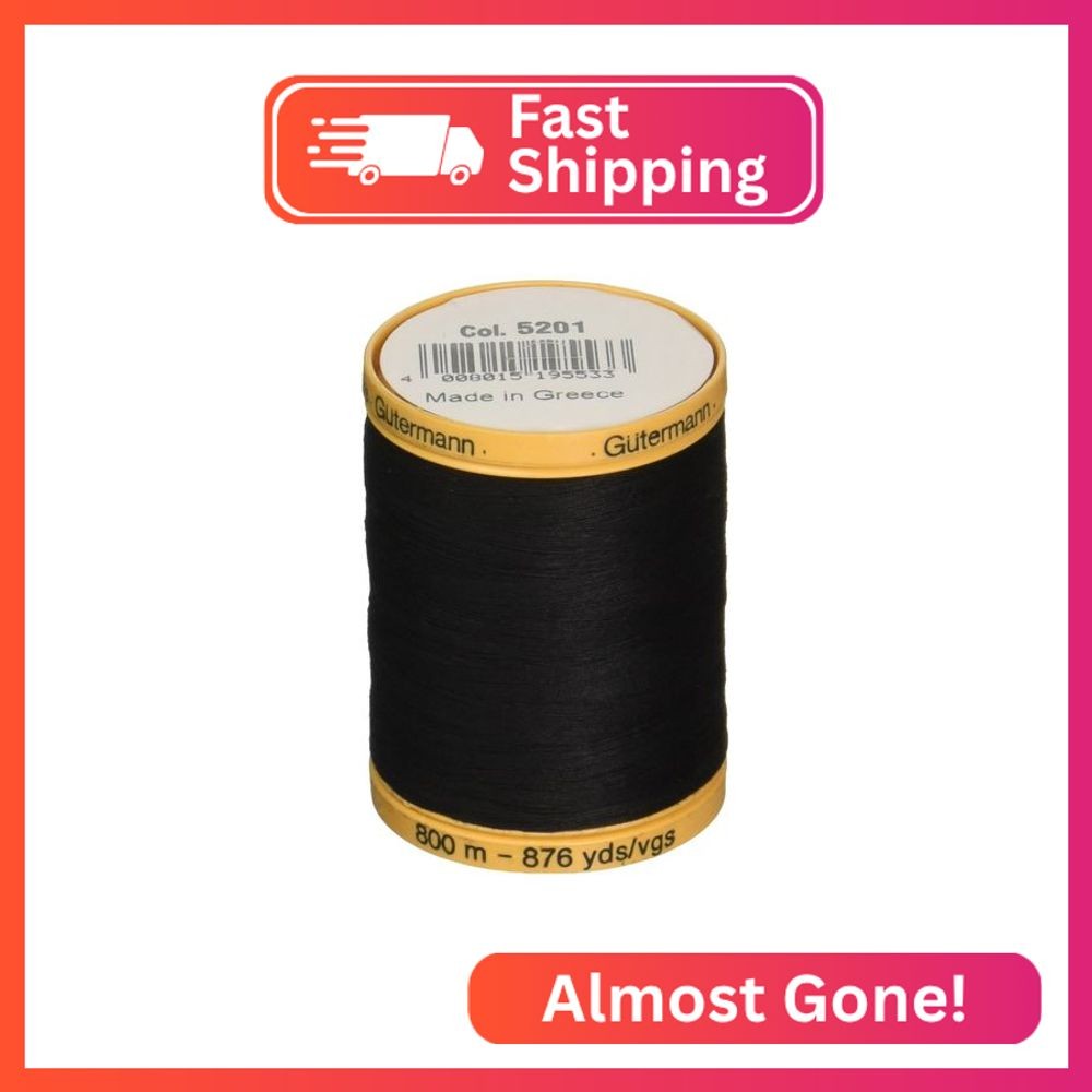 Gutermann Natural Cotton Thread Solids 876yd, Black