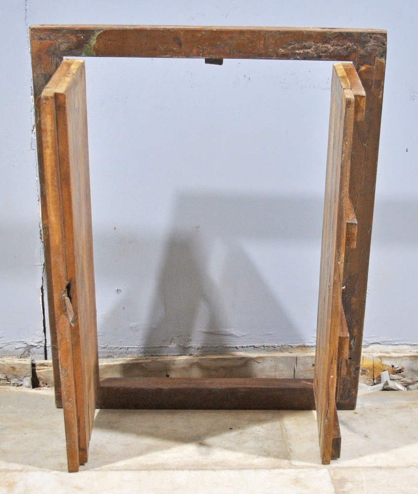 Antique Wooden Wall Decow Window Panel Frame Original Old Hand Crafted