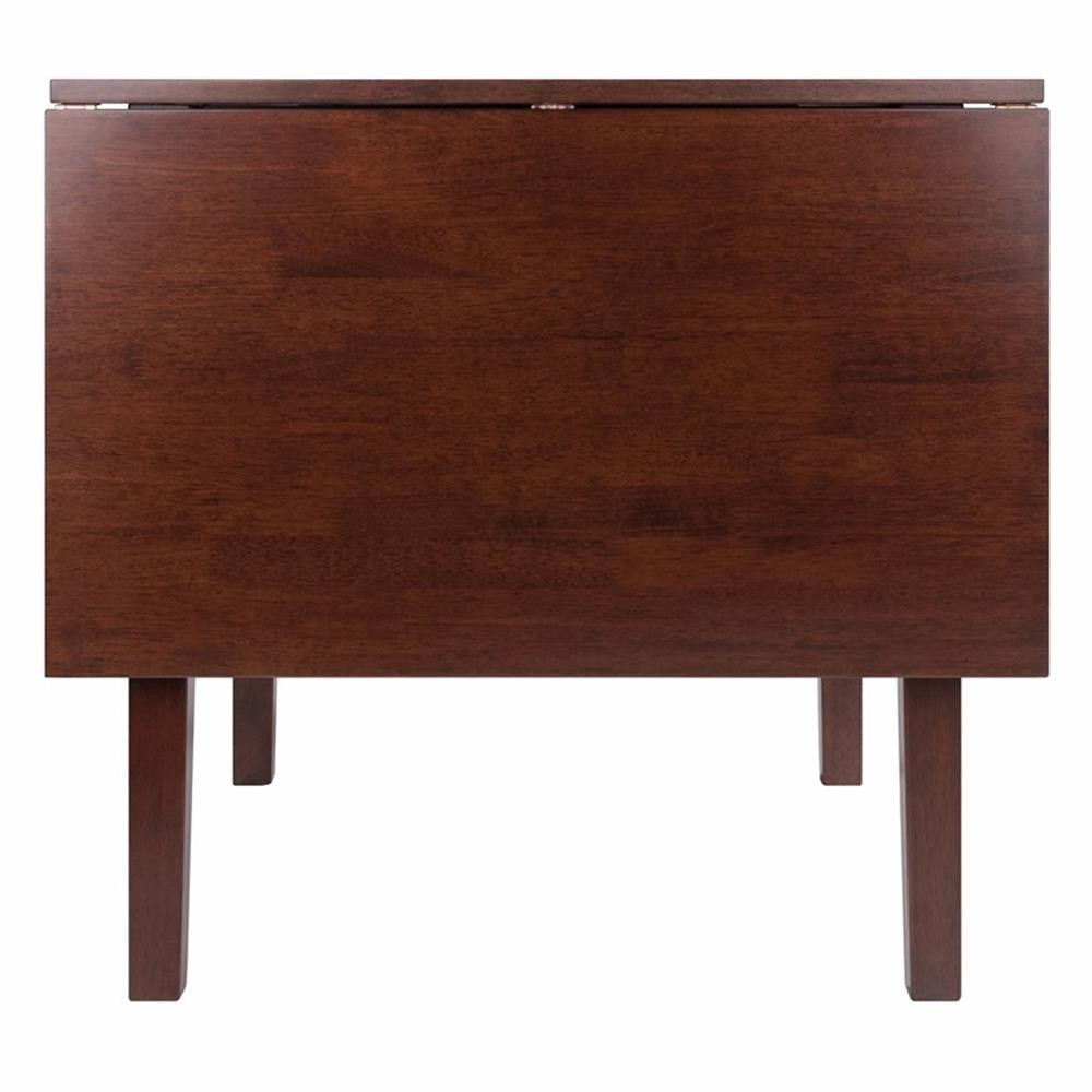 Winsome Perrone 3-Piece 48" Transitional Solid Wood Dining Set in Walnut