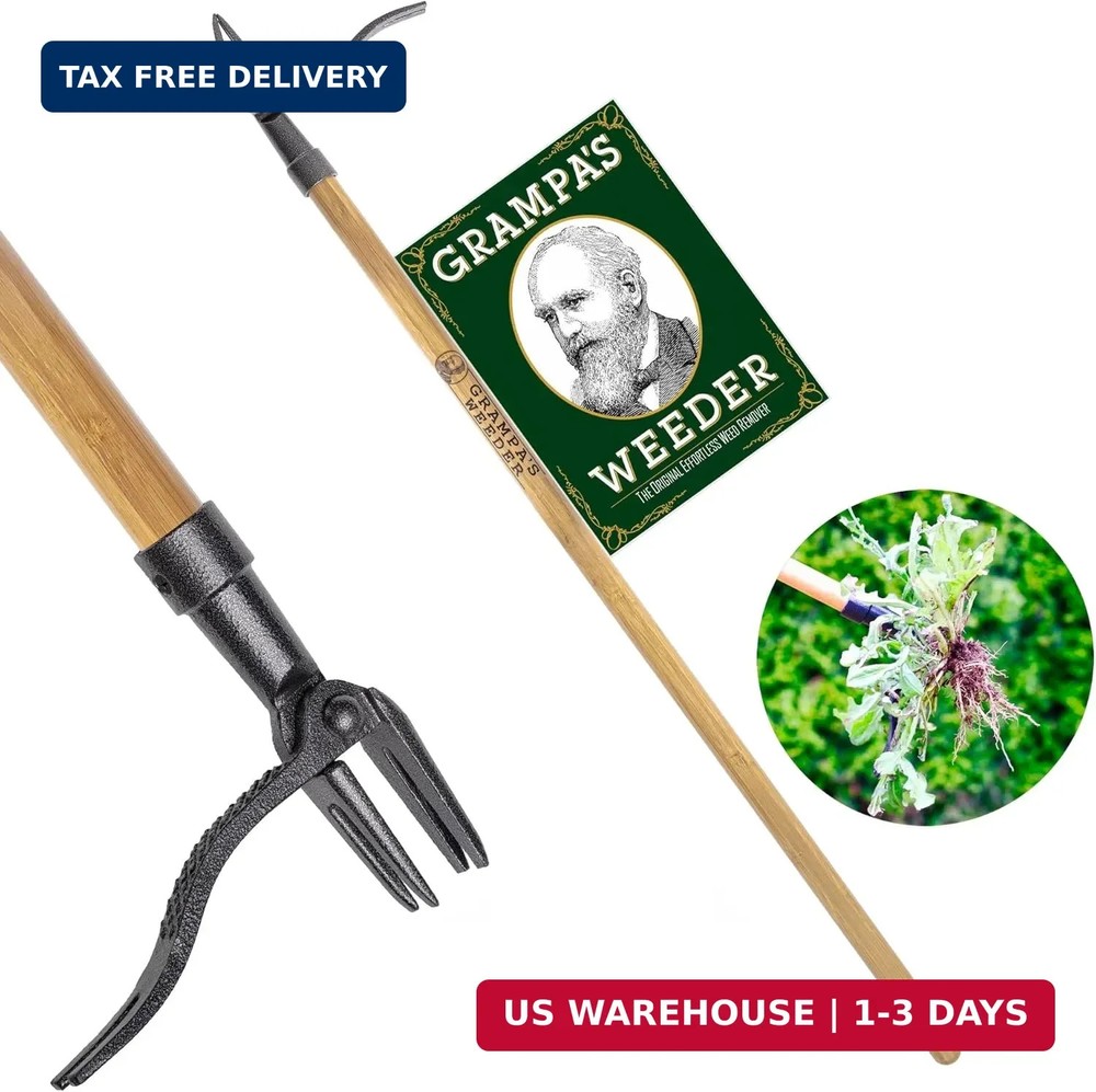 Grampa's Weeder - The Original Stand Up Weed Puller Tool with Long Handle - Made
