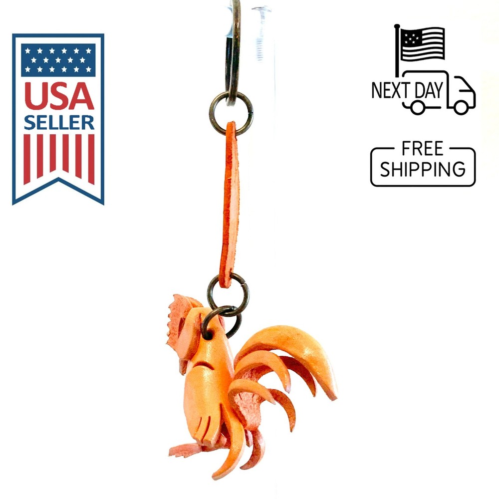 CHICKEN Handmade Leather Keyring