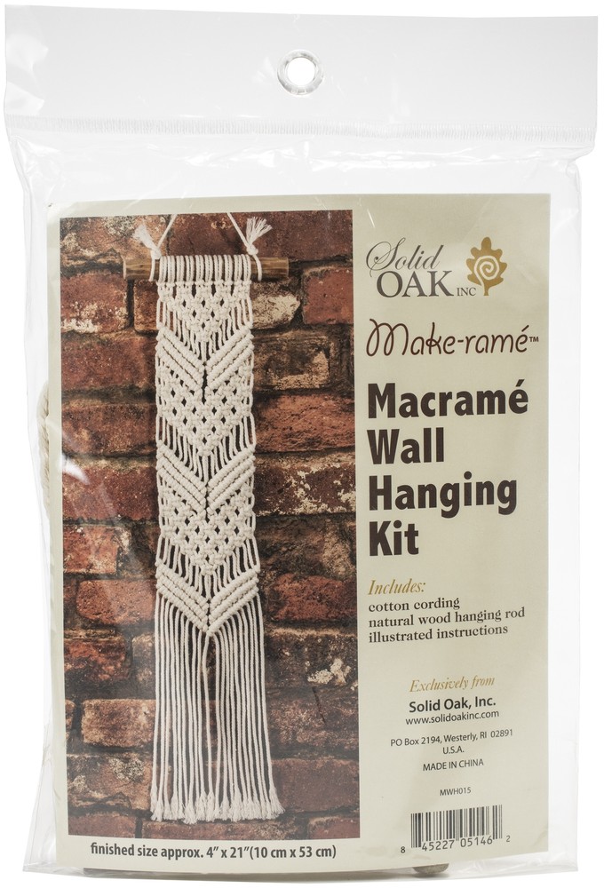 Solid Oak Macrame Wall Hanging Kit-Chevrons