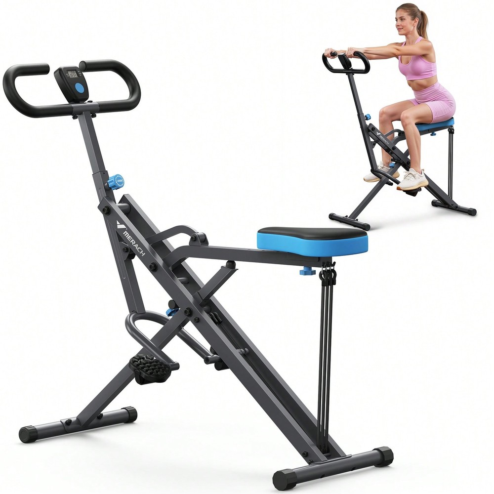 MERACH Squat Machine, 2 In 1 Squat Rowing Machine, Easy Setup & Foldable-FGQA