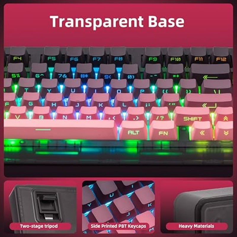 ZH980 Pink Mechanical Gaming Keyboard 95% Full Size Linear Switch