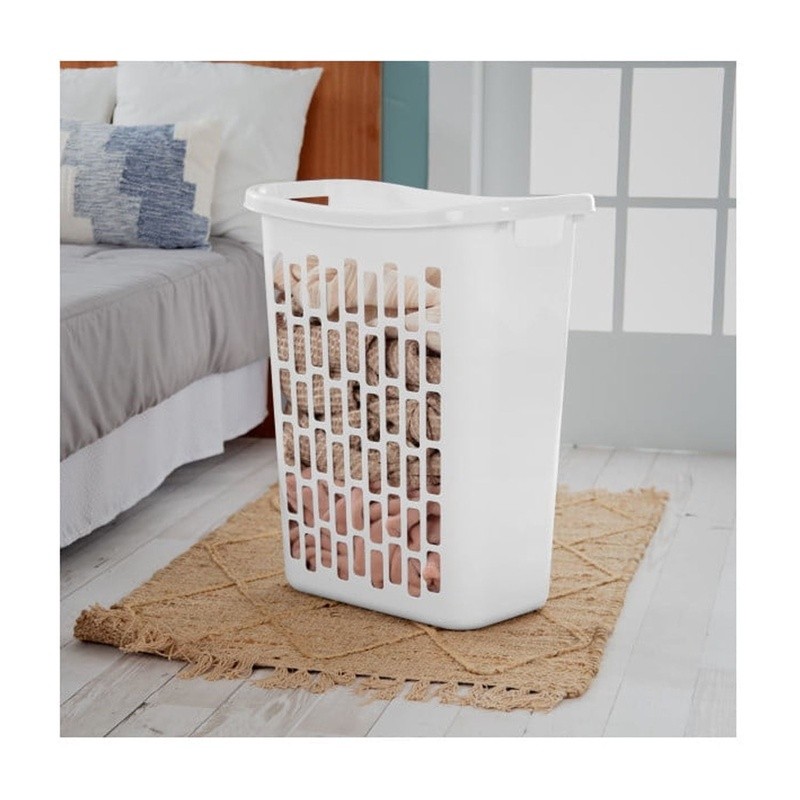 Slim Rectangular Laundry Hamper W/ Handles Ventilation Efficient Space Saving US