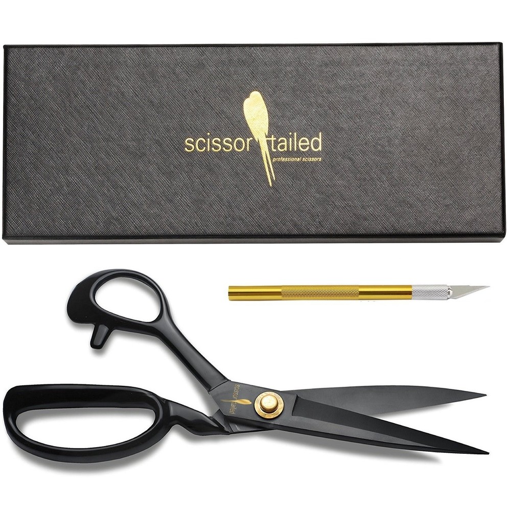8" Heavy Duty Tailor Scissors - Sharp Fabric & Leather Cutting Shears for Sewing