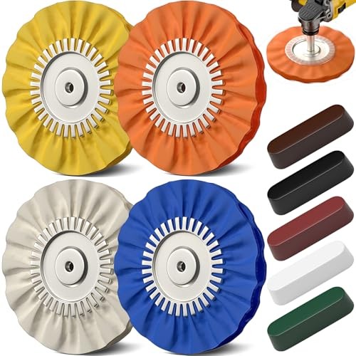 8" Airway Buffing Wheels for 4.5" Angle Grinder, 9PCS Buffer Polisher Wheel