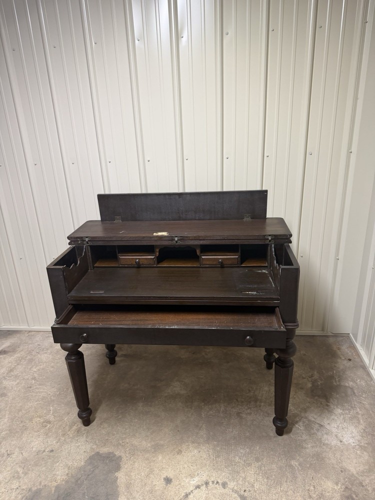 H.E. Shaw Spinet Writing Desk in solid dark Mahogany c.1900