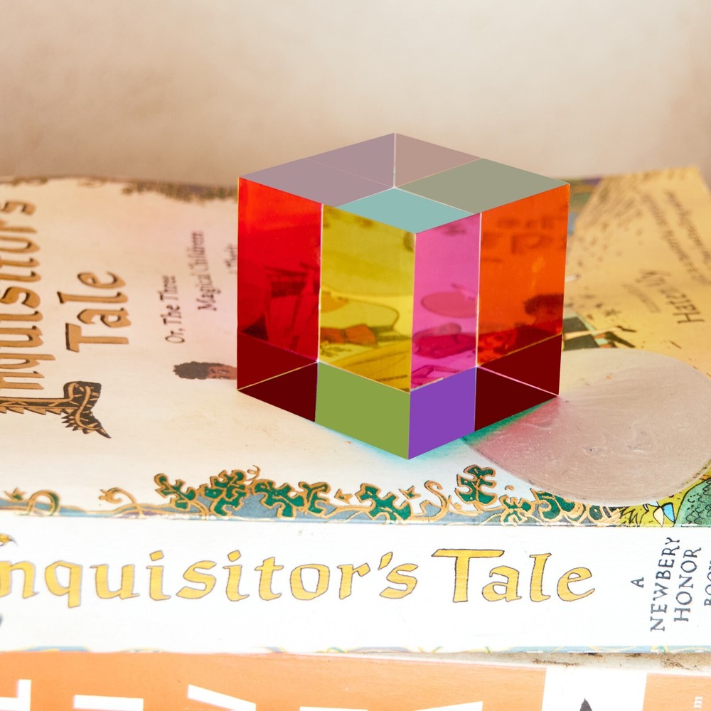 CMY Color Cube, Acrylic Prism, Science Learning Educational Toy, Desktop Decor