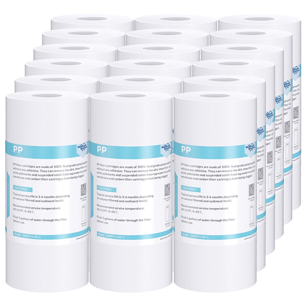 18 Pack 10"x4.5" 5 Micron Big Blue Sediment Water Filter Replacement Whole House