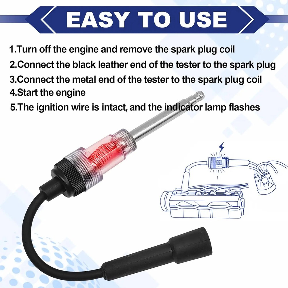 Ignition System Tester Spark Plug Car Engine In Line System Pen Detector Spark