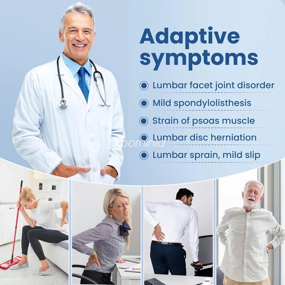 Lumbar Traction Device Adjustable Back Brace Spinal Decompression Belt Sciatica