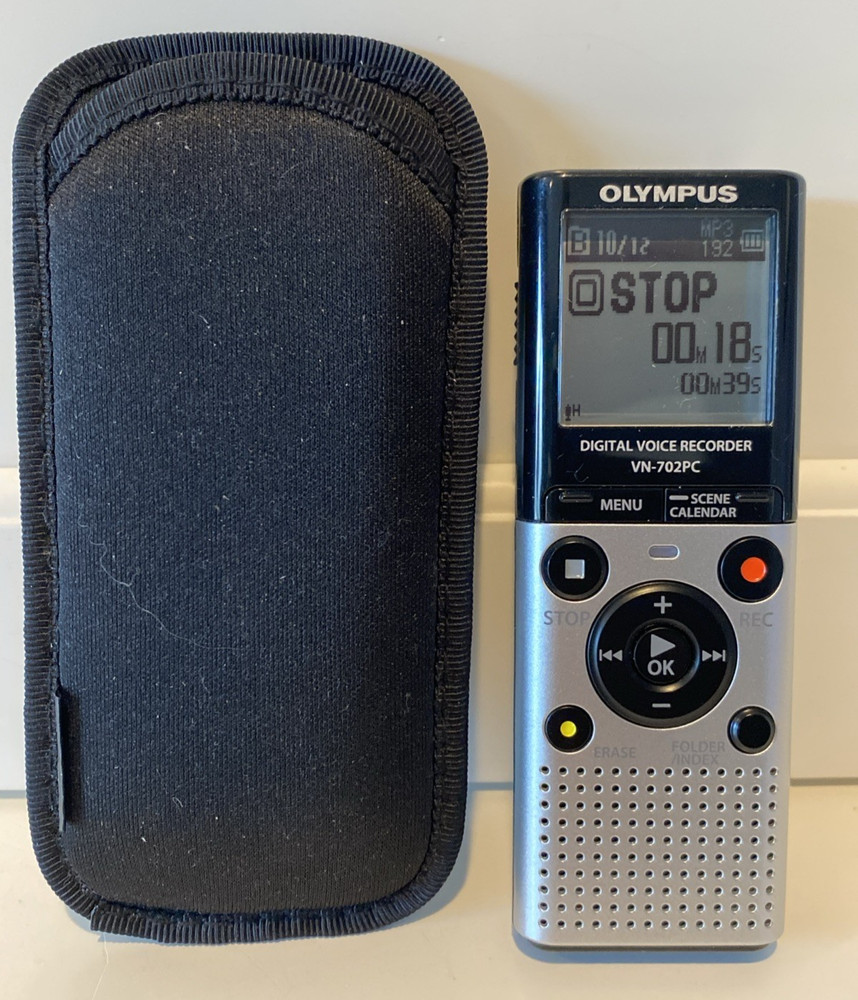 Olympus Digital Voice Recorder VN-702 PC Tested Working Mini w/ Case Tested