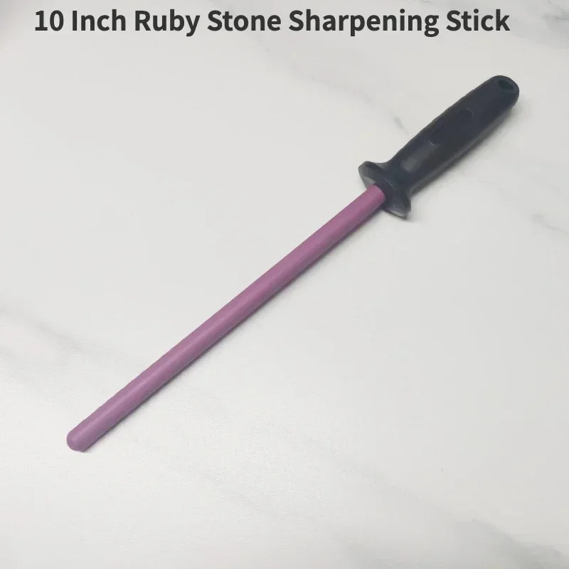 3000 Grit Ruby Knife Sharpening Stone 10 Grinding Hone Rod Sharpener Pink Stick